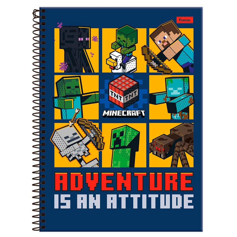 Caderno Universitario 10x1 160 Fls C.D. Foroni - Minecraft 9 Caderno Universitario 10x1 160 Fls C.D. Foroni - Minecraft 9